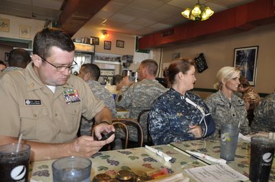 Joint service gathering of officers and enlisted personnel