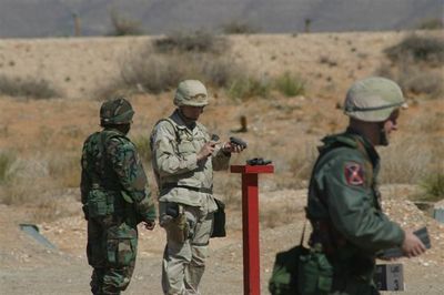 Desert operations with survey marker