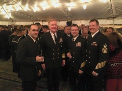 Officers gathered in the mess and wardroom after hours