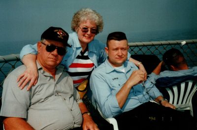 Aboard USS Vicksburg (CG-69) in 1999 during the Tiger Cruise