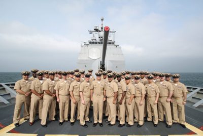 The Chief's Mess: shipmates gathered on the forecastle