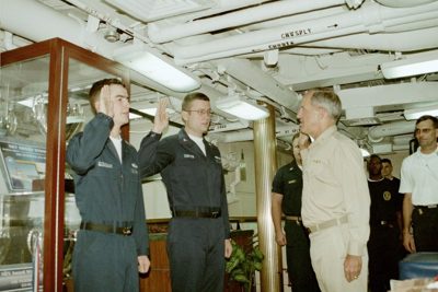 Aboard ship during another four-year enlistment